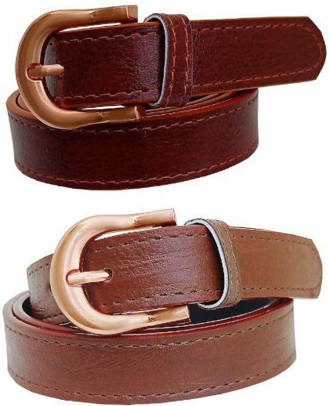 Women Casual Tan, Brown Artificial Leather Belt