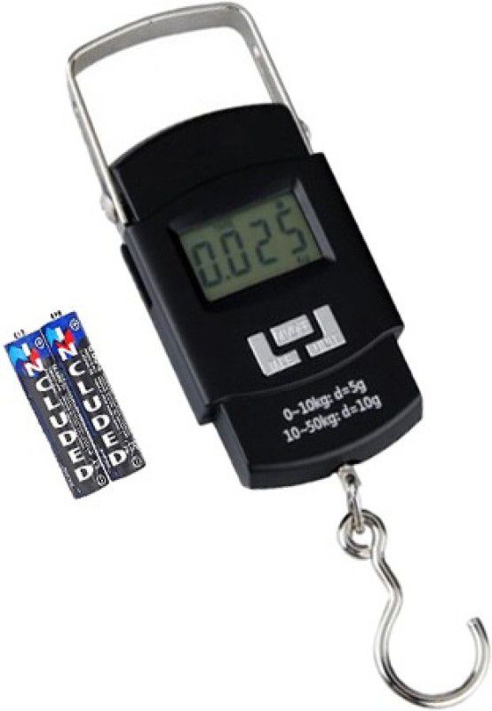 Glancing 50Kg Portable Electronic Digital LCD Pocket Weighing Hanging Scale For Travel Luggage Weight Machine /86/UGl Weighing Scale  (Black)