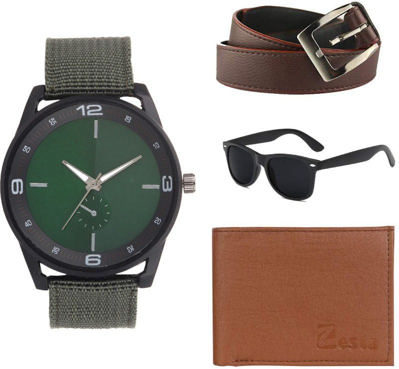 Zesta Belt, Wallet & Watch Combo  (Multicolor)
