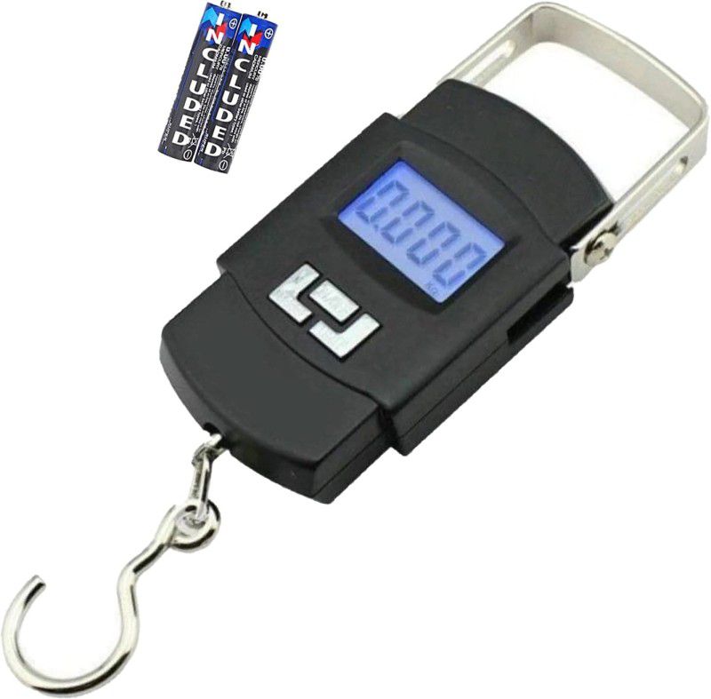 Glancing 10g-50Kg Digital Hanging Luggage Fishing Portable Weight Scale Taraju Tarazu Kata /89/UGl Weighing Scale  (Black)