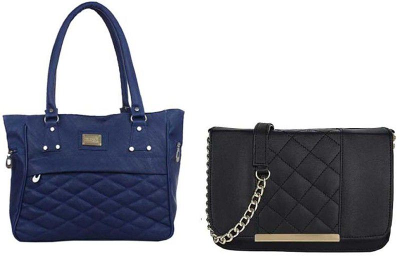 Girls Blue, Black Messenger Bag - Regular Size  (Pack of: 2)