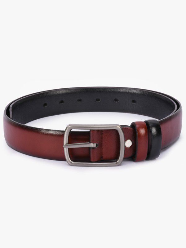 Men Maroon Genuine Leather Reversible Belt
