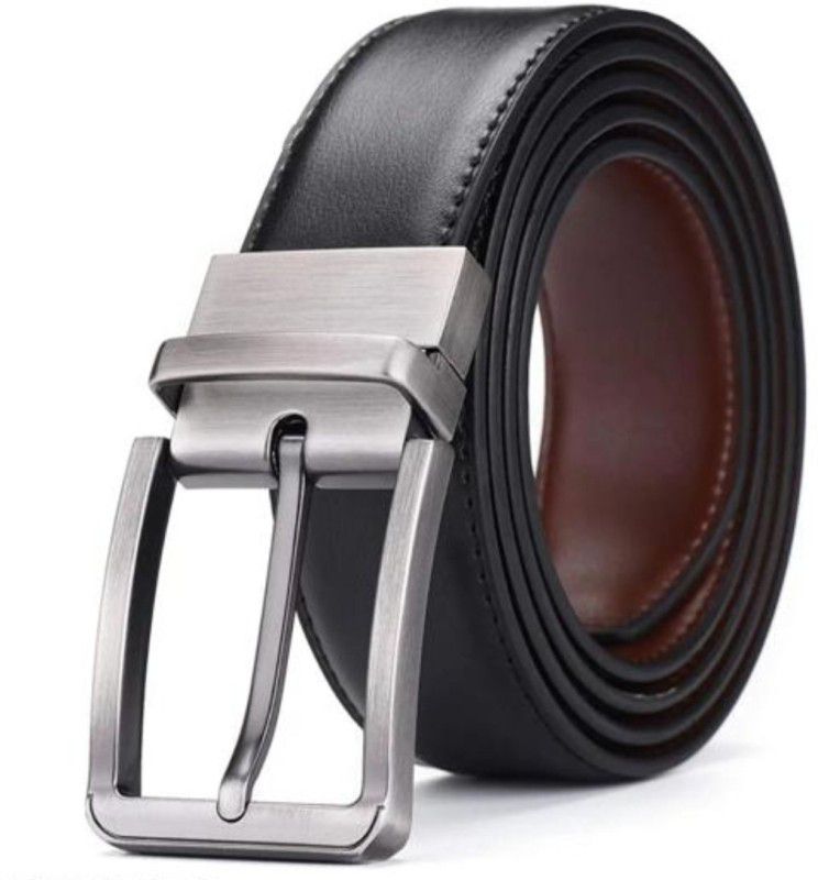 Men Casual, Evening, Formal, Party Black, Brown Texas Leatherite, Artificial Leather Reversible Belt