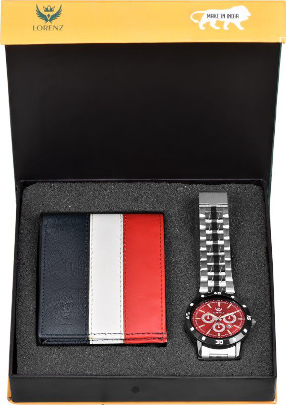 LORENZ Watch & Wallet Combo  (Red)
