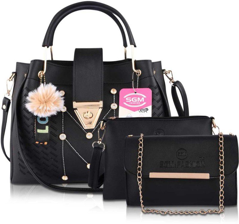 Women Black Handbag - Mini  (Pack of: 3)