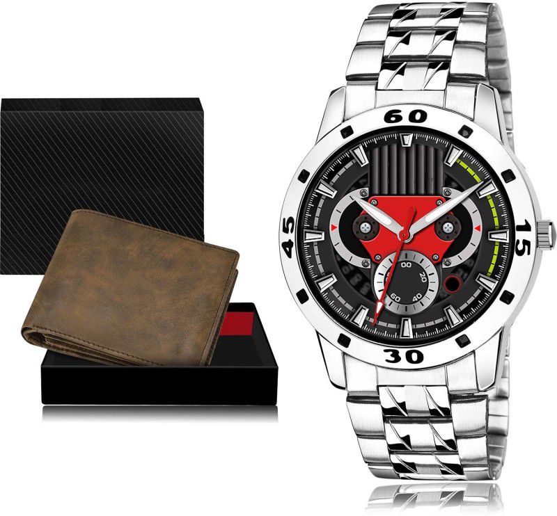 GROOT Watch & Wallet Combo  (Brown, Black, Silver)