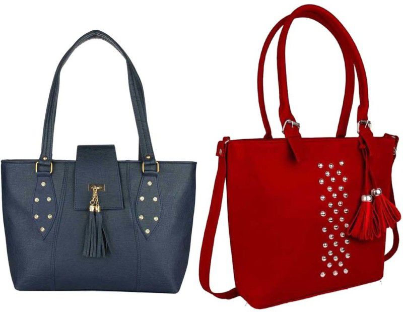 Girls Blue, Red Handbag - Regular Size  (Pack of: 2)
