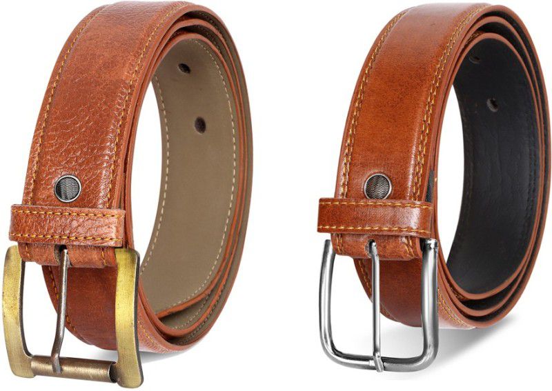 Men Casual, Formal Orange Artificial Leather Belt