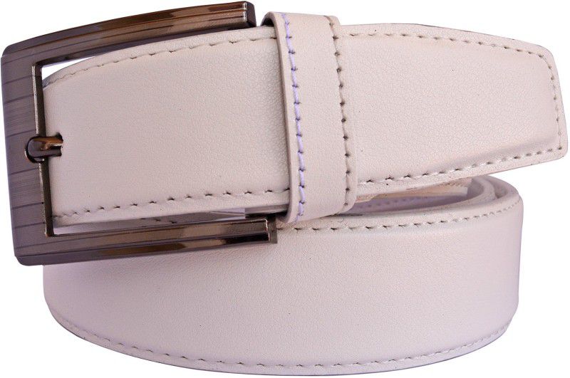 Men Casual White Synthetic Belt