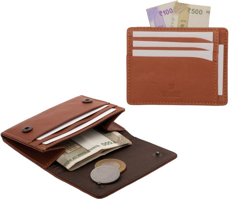21 DEGREE Card Holder & Wallet Combo  (Tan)