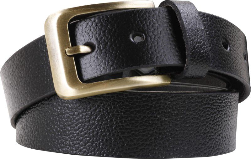 Men Casual, Party, Casual, Formal Black Genuine Leather Belt