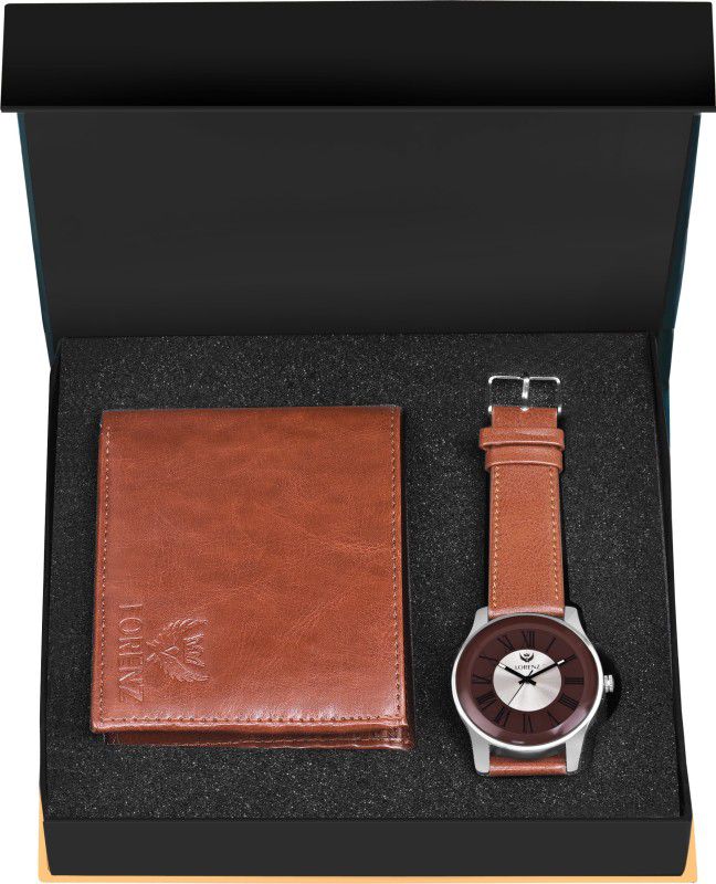 LORENZ Watch & Wallet Combo  (Brown)