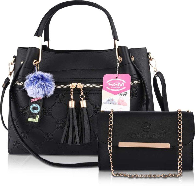 Women Black Handbag - Mini  (Pack of: 2)
