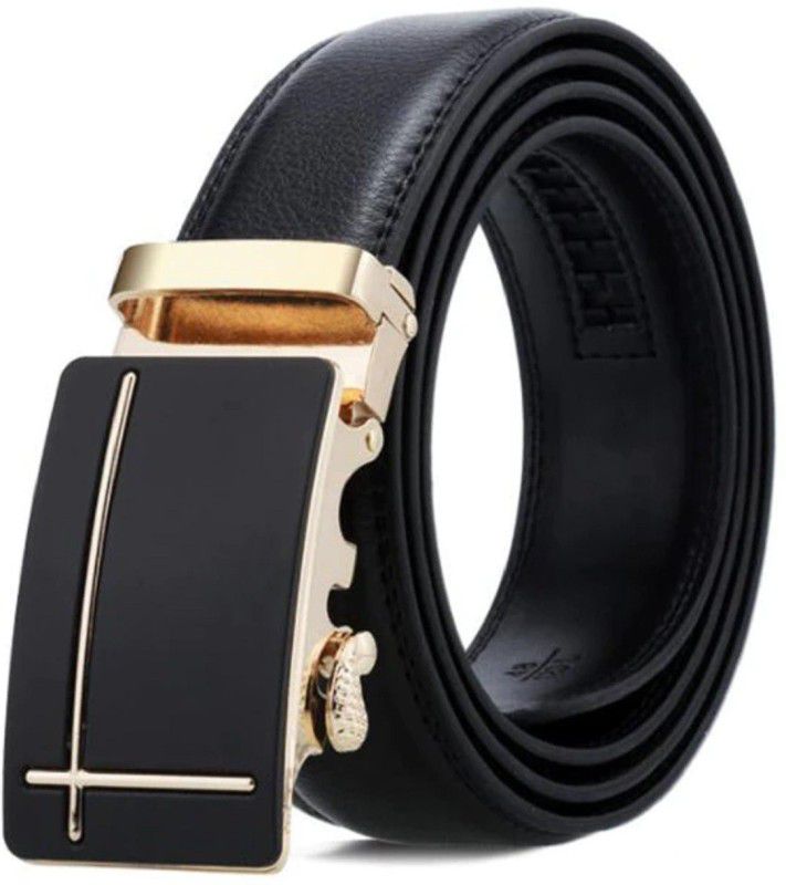 Men Casual, Party, Formal Black, Gold Artificial Leather, Texas Leatherite Belt