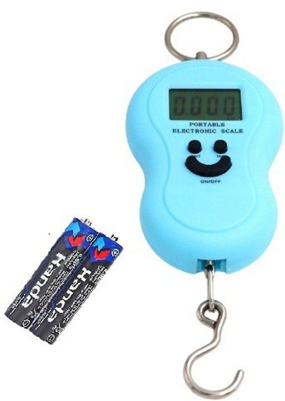 Glancing 50kg Hook Type Digital Led Screen Portable Luggage Weighing Scale for household items, travelling luggage, waste, old newspaper with 2 AAA battries MODL-129-G Weighing Scale  (Sky Blue)