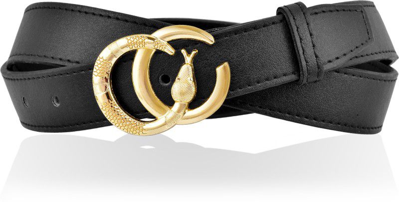 Women Casual, Evening, Formal, Party Black, Gold Artificial Leather Belt
