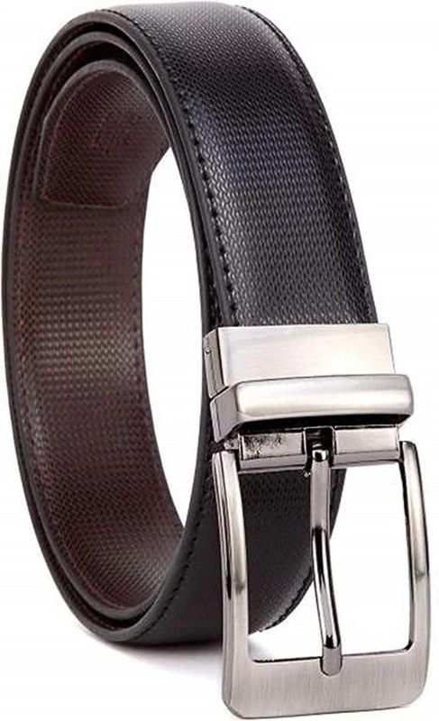Men Casual, Formal, Evening, Party Black, Brown Texas Leatherite, Artificial Leather Reversible Belt