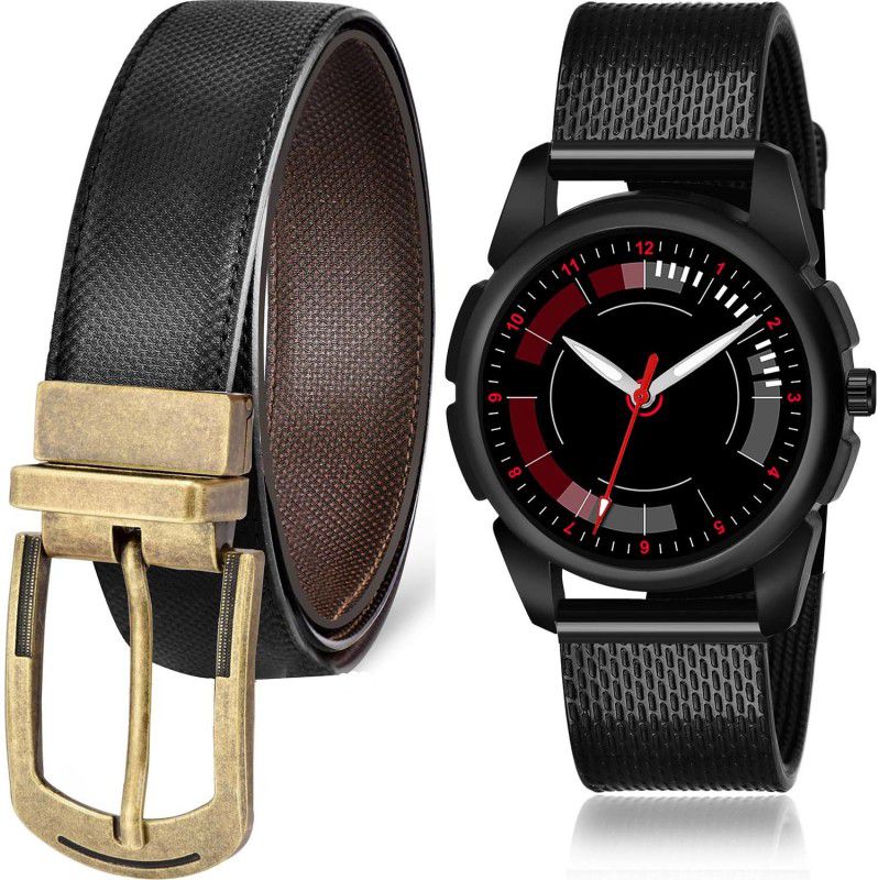 TIMENTER Watch & Belt Combo  (Multicolor)