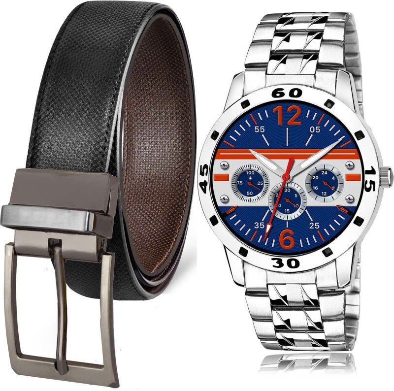 GROOT Watch & Belt Combo  (Black, Blue)
