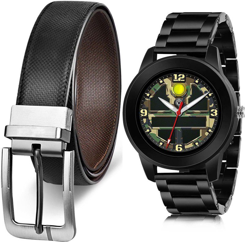 GROOT Watch & Belt Combo  (Black, Green)