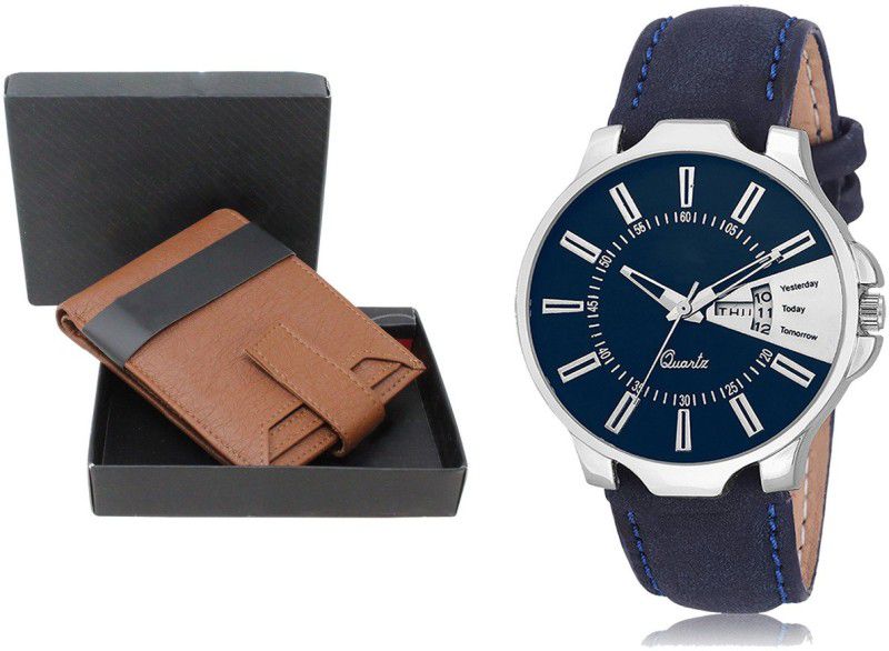ADK Watch & Wallet Combo  (Tan, Blue)
