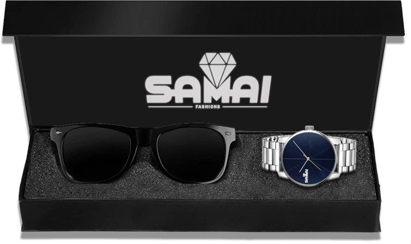 Samai Fashions Watch & Sunglass Combo  (Black, Blue)