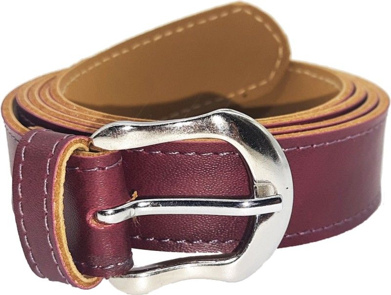 Women Casual, Party, Evening Maroon Texas Leatherite Belt