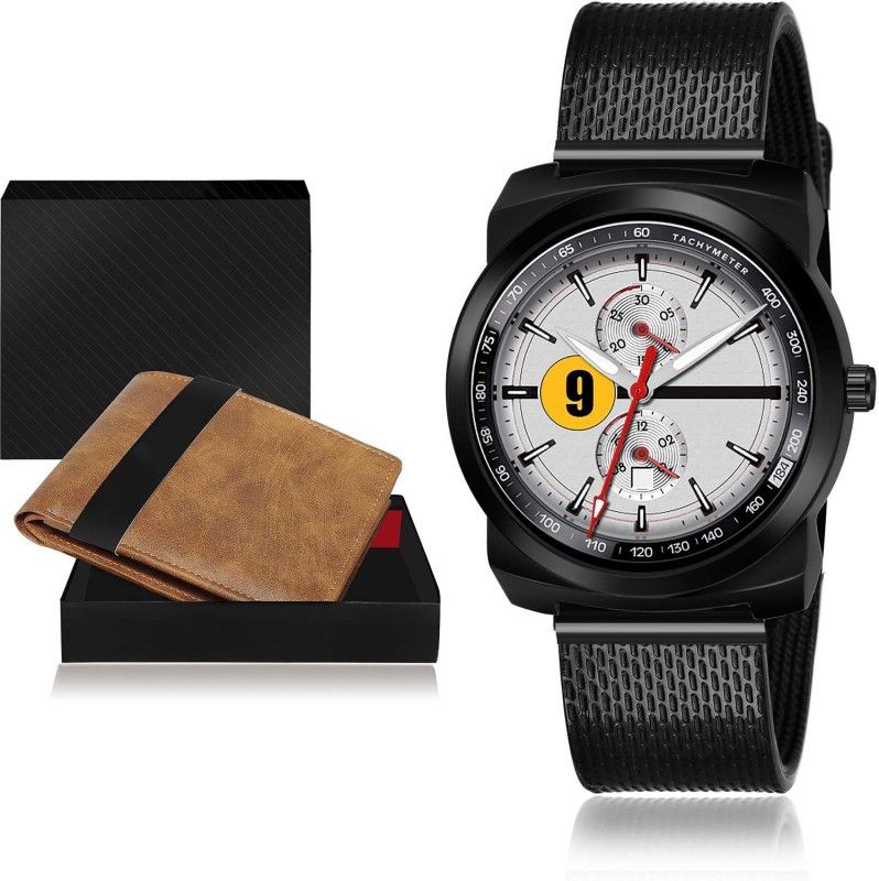Neutron Watch & Wallet Combo  (Brown, Grey)
