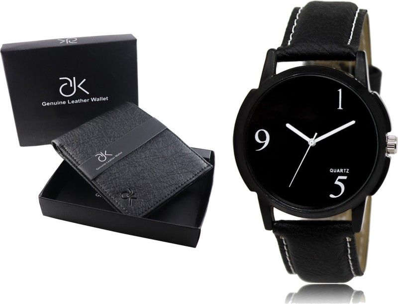 ADK Watch & Wallet Combo  (Black)