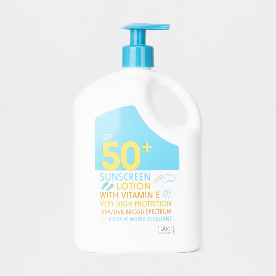 SPF50+ Sunscreen Lotion 1L - Vitamin E and Aloe Vera