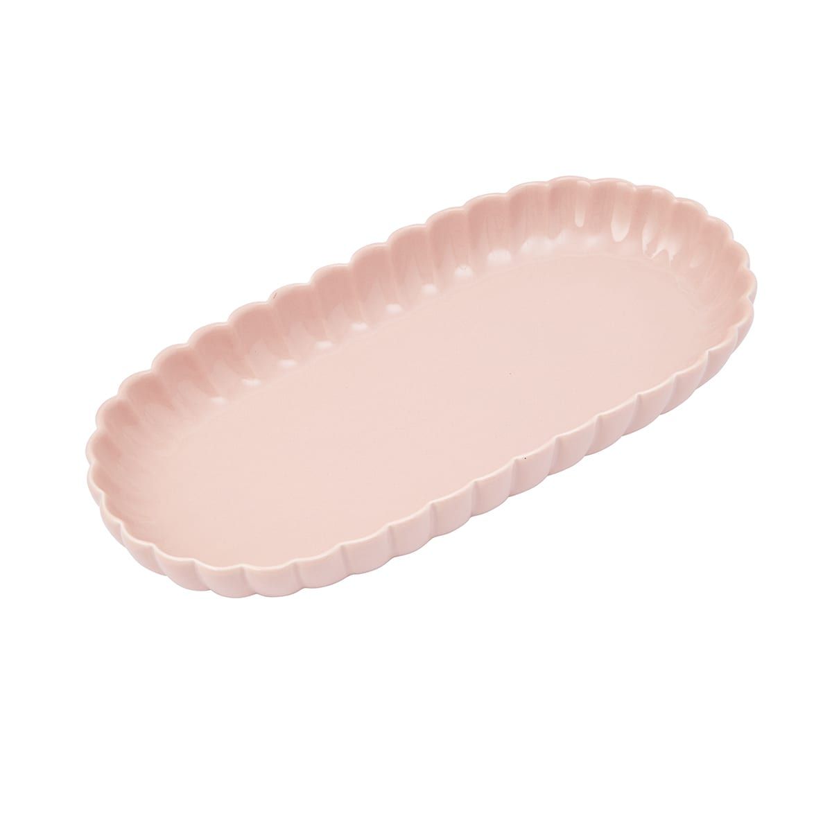 Pink Ribbed Tray