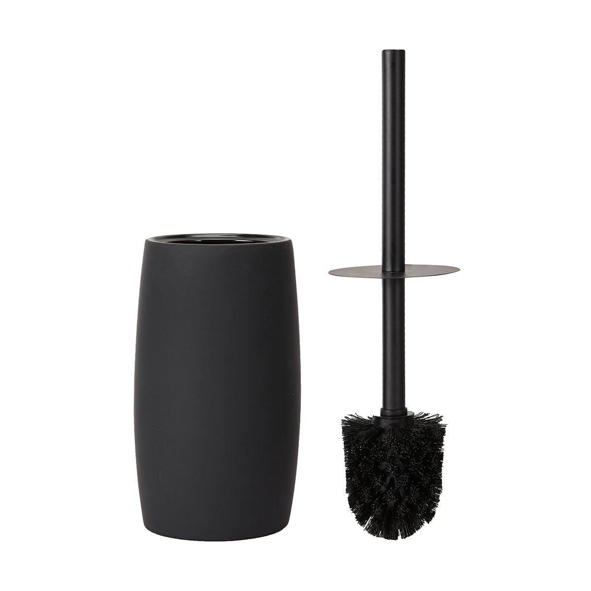 Soft Touch Toilet Brush Set - Black