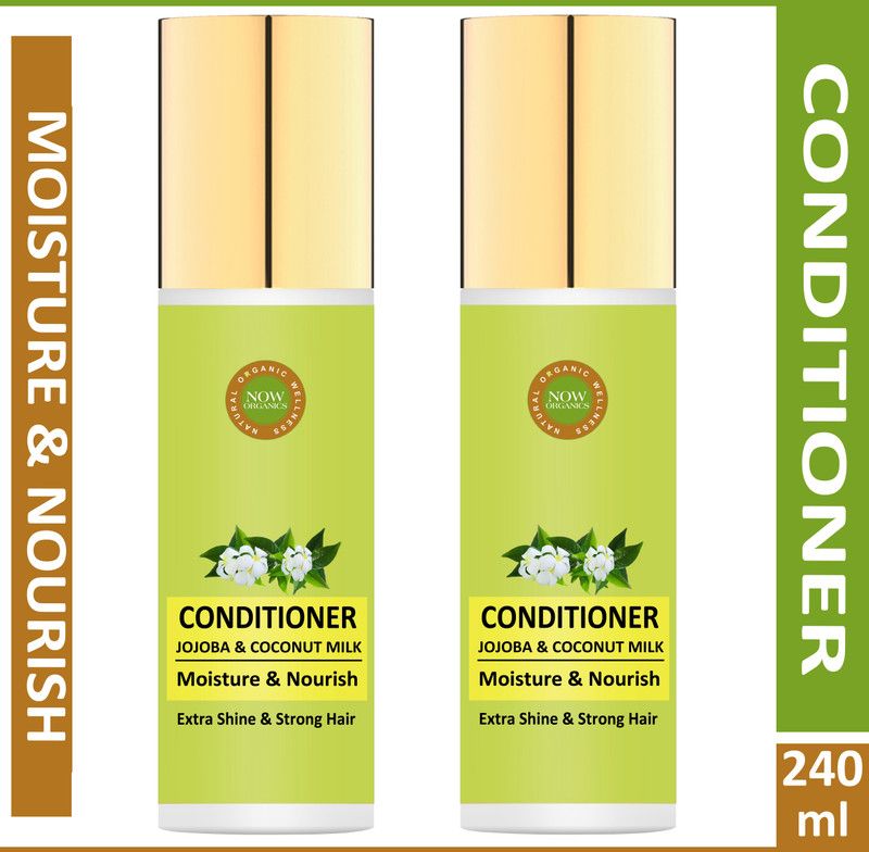 Now Organics Jojoba & Coconut Milk Hair Conditioner (Pack of 2)  (240 ml)
