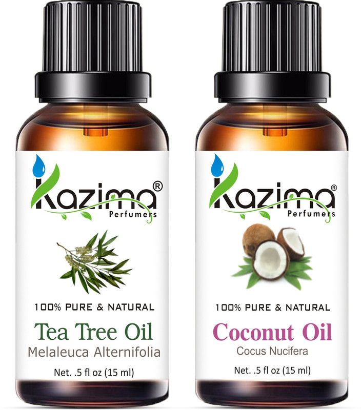 KAZIMA Combo of Tea tree Oil and Coconut Oil For Hair Growth, Skin care (Each 15ML )- 100% Pure Natural Oil  (15 ml)