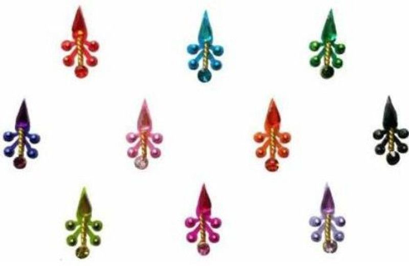 BEAUTY GOLD Designer Bridal Bindi for Women Forehead Multicolor Bindis  (Traditional Bindi)