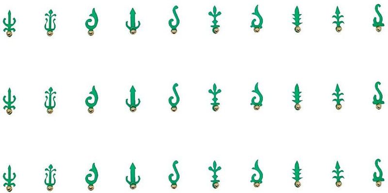 Comet Busters Handcrafted Different Designs Fancy Green Bindis (BV1370) Forehead Green Bindis  (Indian Bindi)