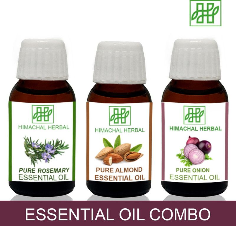 Himachal Herbal ROSEMARY-ALMOND-ONION ESSENTIAL OIL FOR COSMETIC SOAP MAKING AROMATHERAPY-3PC EACH 10ML  (30 ml)
