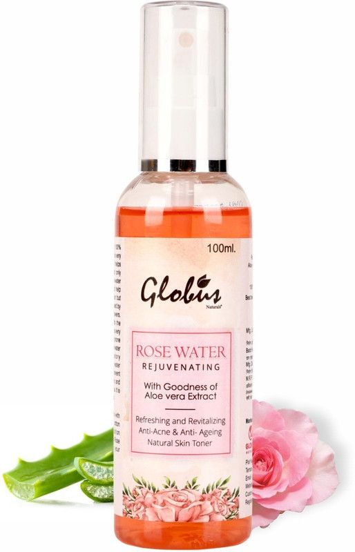 GLOBUS NATURALS Rejuvenating Rose Water With Goodness Of Aloe Vera extract 100ml Men & Women  (100 ml)