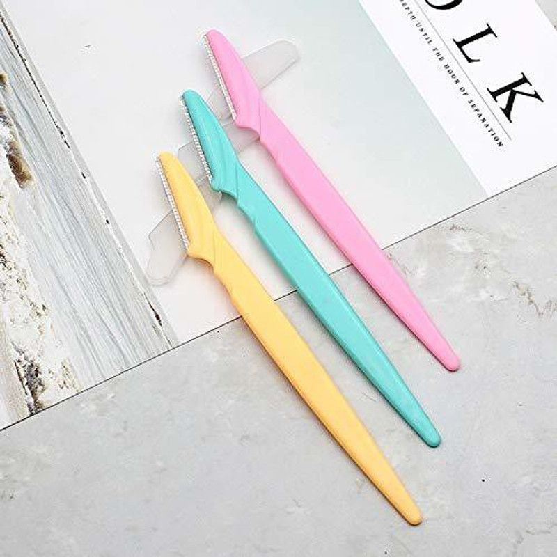 MOOZICO Eyebrow Facial Hair Remover,Neck,Upper Lips as well as Unnecessary Hairs Elsewhere Shaping Trimmer Shaper Shaver Razor Tool,Multicolor Eyebrow Trimmer(pack of 3)  (Pack of 3)