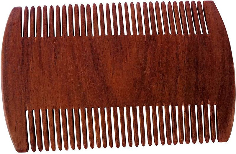 WOODYKRAFT Handmade Natural Pure Healthy Neem Wooden Comb, Anti-Dandruff Comb For Women And Men Double sided Lice comb - pack of 1