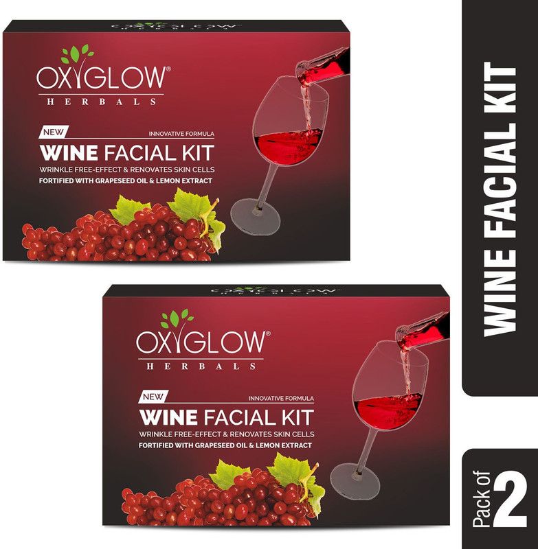 OXYGLOW Herbals Wine Facial Kit 53 Gm(Pack of 2)  (2 x 53 g)
