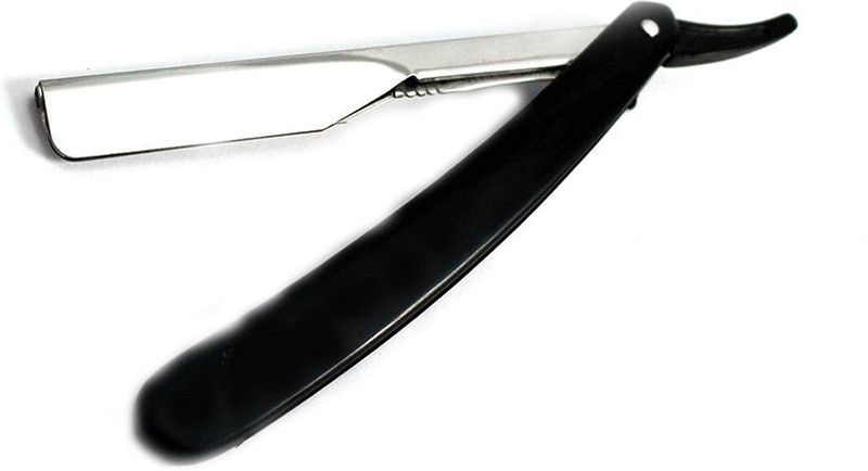 Stylazo (MADE IN DUBAI) Straight Shaving Razor Black, Folding Shaving Razor, Black Plastic Handle Straight Edge Folding Shaving Blade Holder