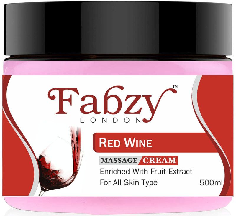 fabzy Red Wine Cream For Face & Body | Moisturizer|Whitening and Brightening 500 ml  (500 ml)