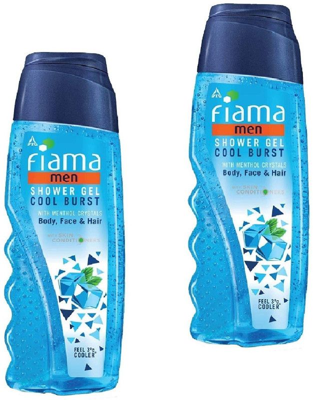FIAMA Men Shower GEL Cool Burst With Body ,Face & Hair Each 250ml Set* 2  (2 x 250 ml)