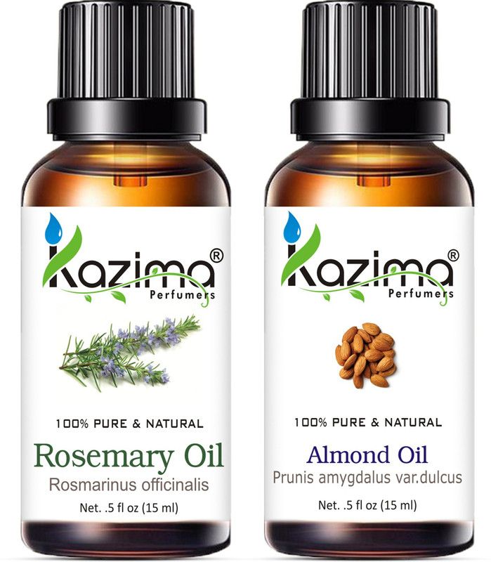 KAZIMA Combo of Rosemary Oil and Almond Oil For Hair Growth, Skin care (Each 15ML )- 100% Pure Natural Oil  (15 ml)
