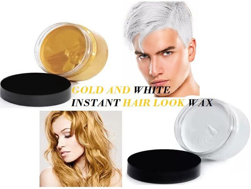 YAWI Combo Of Best Quality White Gold Instant Daily Use Hair Color Wax , White, Gold