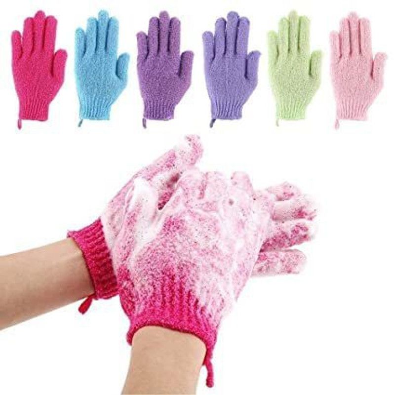 Connectwide Scrubbing Glove Bath Mitts Scrubs for Shower, Body Spa Massage 1 Pair