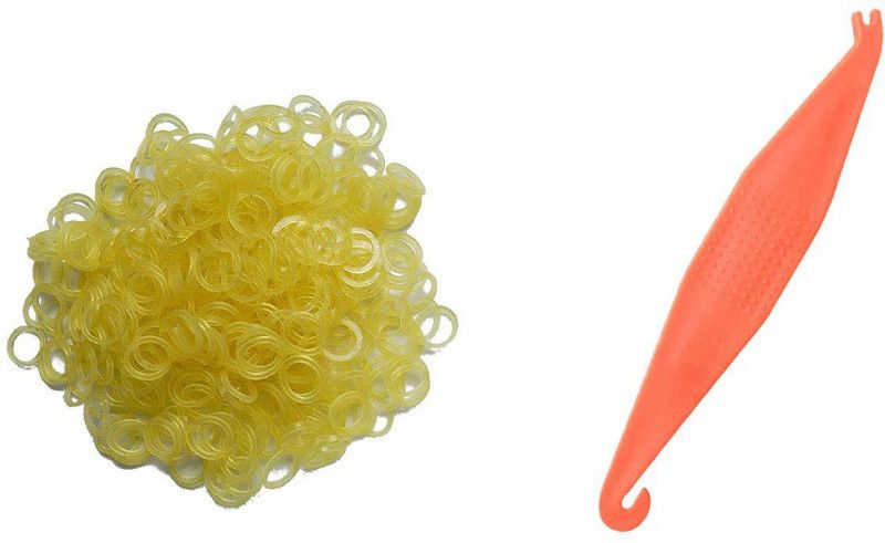 Dentosmile Orthodontic Intraoral Latex Elastics, Size 5/16'' - 4.5 Oz | Dental elastics| Tooth Colours Pack of 100 Pcs + Free Placer for Braces Rubber Band  (Yellow)
