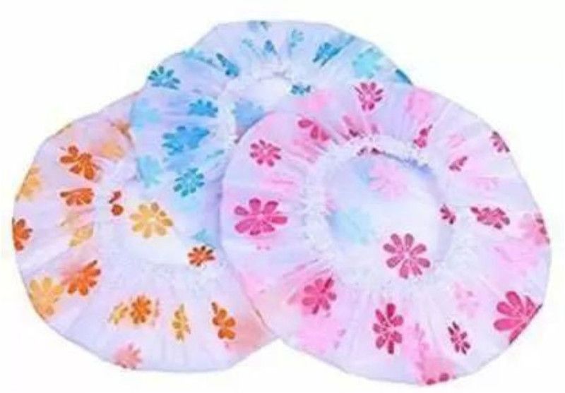 barbarik Set of 3 Premium Quality Reusable Printed Shower Cap With Elastic Band