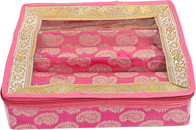 KUBER INDUSTRIES Wooden 3 Rod Bangle Box (Pink) Set of 1 Pc Bangle box Vanity Box  (Pink)